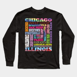 Fun Chicago Illinois Windy City Neighborhoods The Lake Pride Long Sleeve T-Shirt